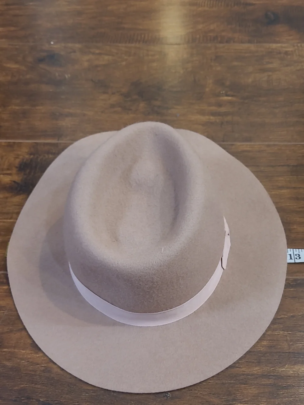 Lucky Brand Wide-Brim Wool Felt Women's Hat in Beige with Ribbon